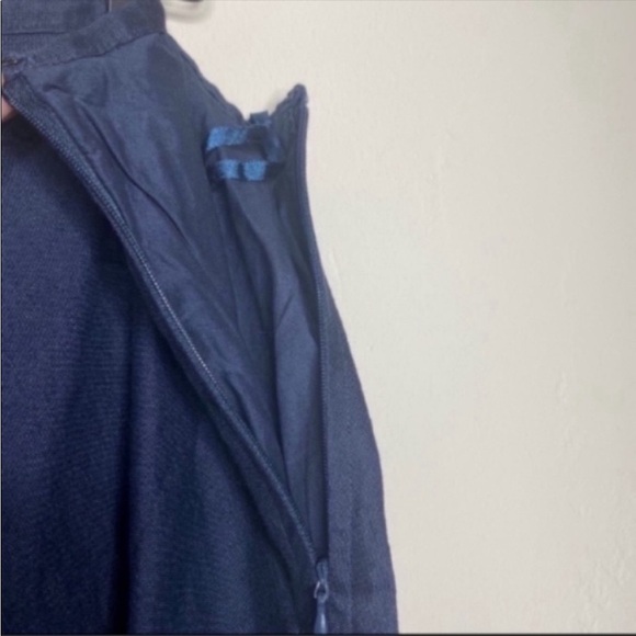 Sundance navy linen asymmetrical midi skirt size 14 - Picture 2 of 5